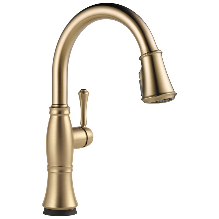 Kitchen Faucet Cassidy 1 Lever ADA No-Lead/CALGreen Lumicoat Champagne Bronze Pull Down 3 Function Gooseneck 360 DEG Swivel 1 Hole Deck Touch2O/Diamond Seal 1.8 Gallons per Minute - Image 1