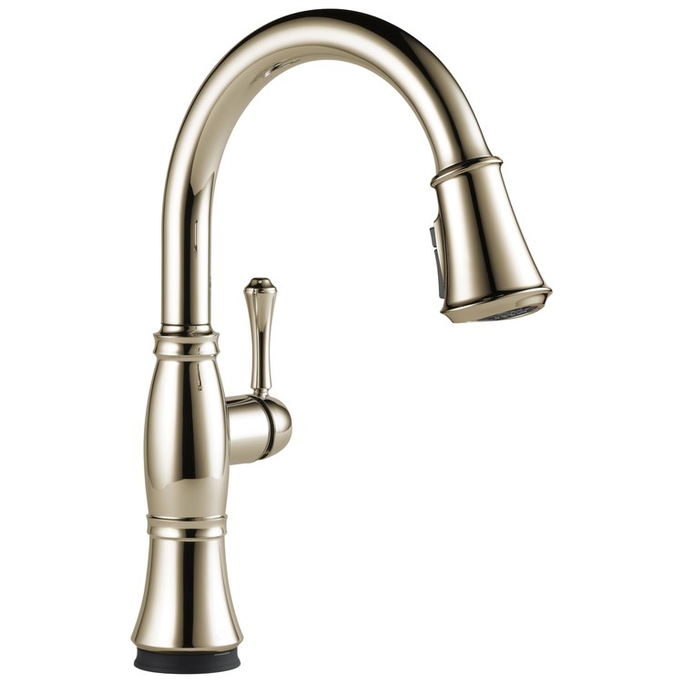 Kitchen Faucet Cassidy 1 Lever ADA No-Lead/CALGreen Lumicoat Polished Nickel Pull Down 3 Function Gooseneck 360 DEG Swivel 1 Hole Deck Touch2O/Diamond Seal 1.8 Gallons per Minute - Image 1