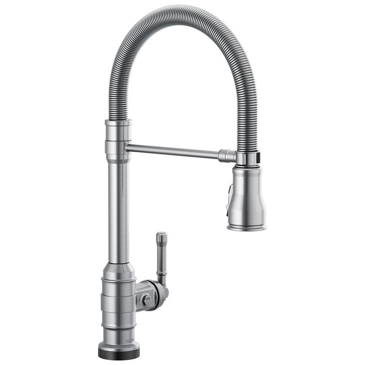Kitchen Faucet Broderick Touchless 1 Lever ADA Arctic Stainless Pull Down 3 Function Gooseneck 360 DEG Swivel 1 Hole Deck Touch2O/Diamond Seal 1.8 Gallons per Minute - Image 1