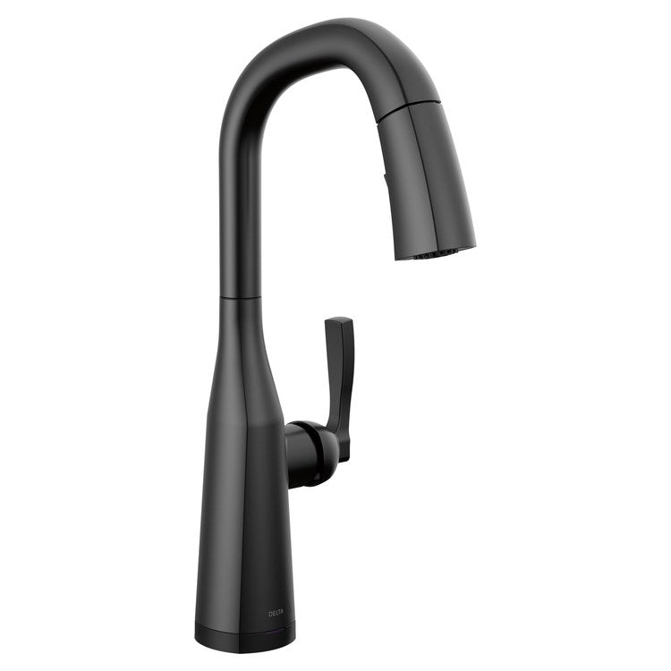 Bar Faucet Stryke 1 Lever ADA CALGreen Matte Black Touch2O with Touchless/MagnaTite Docking/VoiceIQ Compatible Pull Down 2 Function Gooseneck 360 DEG Swivel 1.8 Gallons per Minute - Image 1