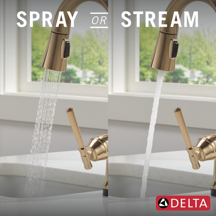 Bar Faucet Emmeline Touch2O Touchless 1 Lever ADA Lumicoat Champagne Bronze MagnaTite/VoiceIQ/TempSense Pull Down 3 Function High Arc 360 DEG Swivel 1.8 Gallons per Minute - Image 3