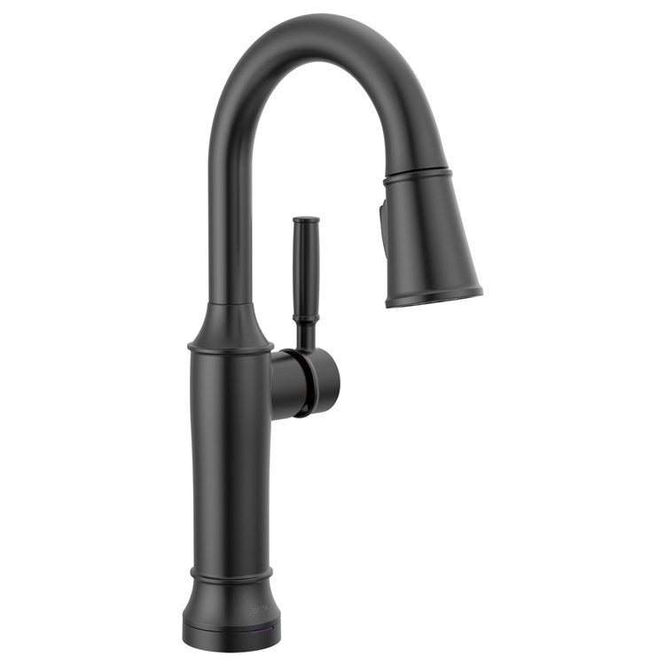 Bar Faucet Renaldi Prep 1 Lever ADA CALGreen Matte Black Touch2O with Touchless/MagnaTite Docking/VoiceIQ Compatible Pull Down 2 Function High Arc 360 DEG Swivel 1.8 Gallons per Minute - Image 1