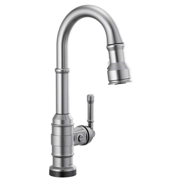 Bar Faucet Broderick 1 Lever ADA CALGreen Arctic Stainless Touch2O with Touchless/MagnaTite Docking/VoiceIQ Compatible Pull Down 2 Function High Arc 360 DEG Swivel 1.8 Gallons per Minute - Image 1