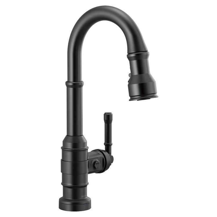 Bar Faucet Broderick 1 Lever ADA CALGreen Matte Black Touch2O with Touchless/MagnaTite Docking/VoiceIQ Compatible Pull Down 2 Function High Arc 360 DEG Swivel 1.8 Gallons per Minute - Image 1