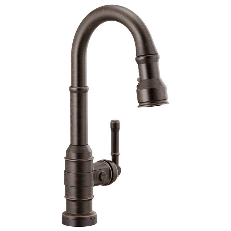 Bar Faucet Broderick 1 Lever ADA CALGreen Venetian Bronze Touch2O with Touchless/MagnaTite Docking/VoiceIQ Compatible Pull Down 2 Function High Arc 360 DEG Swivel 1.8 Gallons per Minute - Image 1
