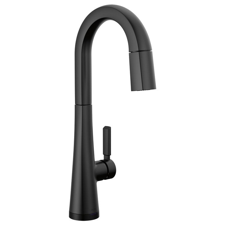 Bar Faucet Monrovia Prep 1 Lever ADA CALGreen Matte Black Touch2O with Touchless/MagnaTite Docking/VoiceIQ Compatible Pull Down 2 Function High Arc 360 DEG Swivel 1.8 Gallons per Minute - Image 1