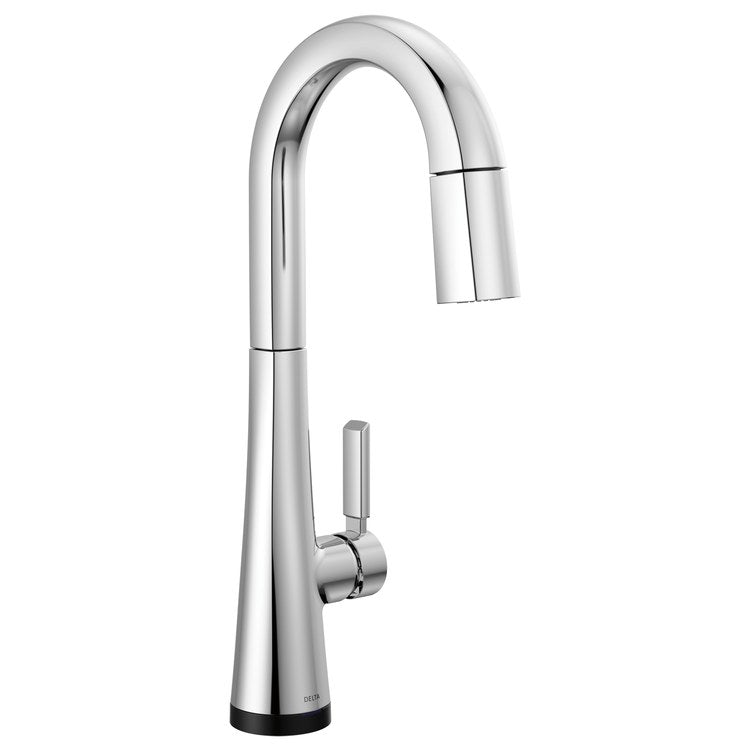 Bar Faucet Monrovia Prep 1 Lever ADA CALGreen Lumicoat Chrome Touch2O with Touchless/MagnaTite Docking/VoiceIQ Compatible Pull Down 2 Function High Arc 360 DEG Swivel 1.8 Gallons per Minute - Image 1