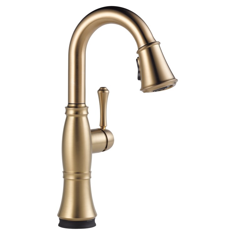 Bar Faucet Cassidy Prep 1 Lever ADA CALGreen Lumicoat Champagne Bronze Touch2O/MagnaTite Docking/VoiceIQ Compatible Pull Down 2 Function High Arc 360 DEG Swivel 1.8 Gallons per Minute - Image 1