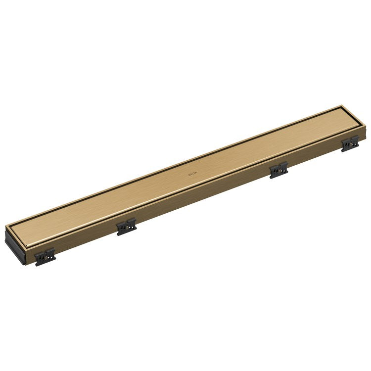 Linear Drain Trim Reversible with Dual Grate Installation 24 Inch Champagne Bronze Stainless Steel for Rough-In DR73240 - Image 1