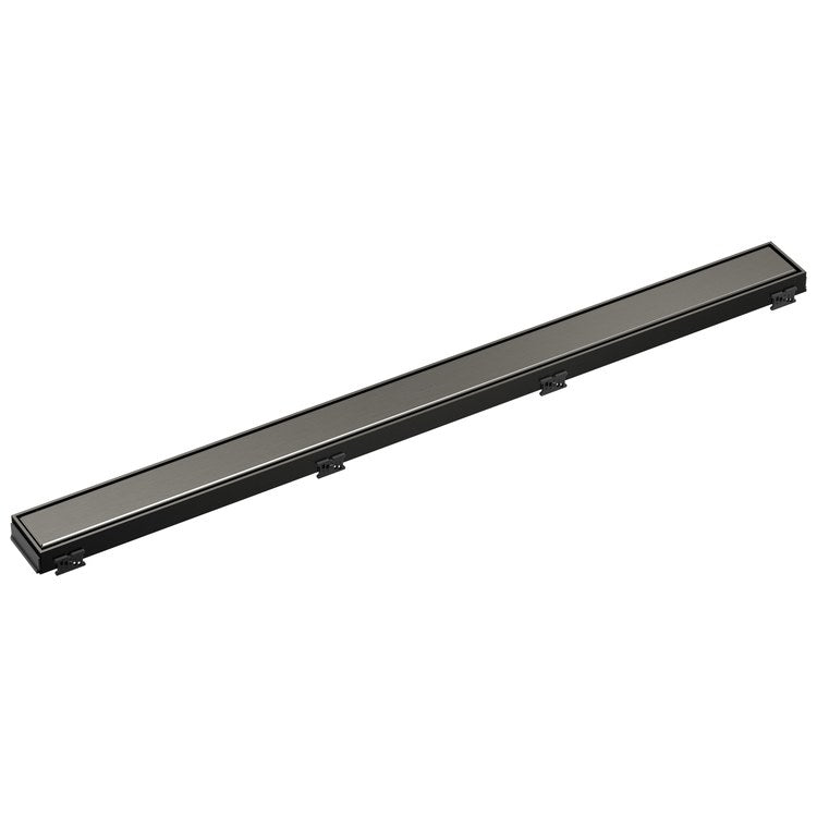 Linear Drain Trim Reversible with Dual Grate Installation 36 Inch Black Stainless Stainless Steel for Rough-In DR73360 - Image 1