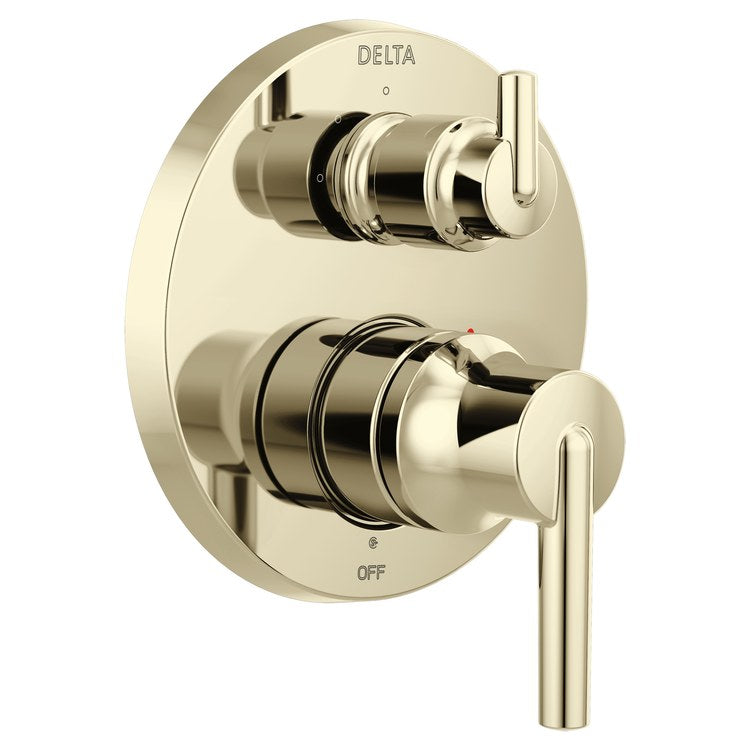 Valve Trim Monitor 14 Contemporary with 3 Function Diverter 2 Lever Polished Nickel ADA for MultiChoice Universal Rough Valve Body R22000 Series - Image 1