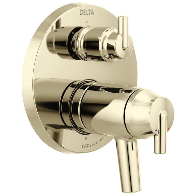 Thermostatic Trim Trinsic 17T Contemporary TempAssure with 6 Function Integrated Diverter 3 Lever Polished Nickel ADA for MultiChoice Universal Rough Valve R22000 Series