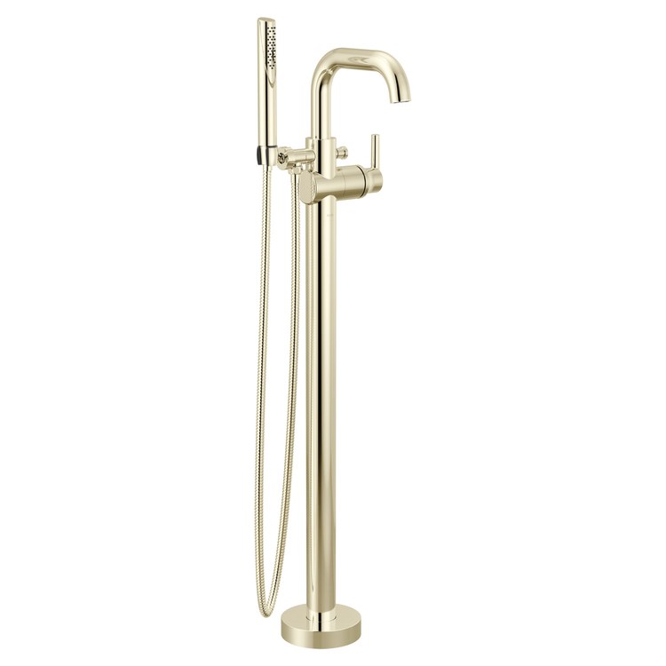 Tub Filler Trim Trinsic with Auto Resetting Diverter 1 Lever Polished Nickel WaterSense/CALGreen ADA Floor 10 Gallons per Minute - Image 1
