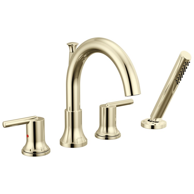 Roman Tub Trim Trinsic with Handshower 2 Lever Polished Nickel WaterSense ADA 8 to 16 Inch Spread 4 Hole for Rough-In R4707/R4707-PX/R4707-MF - Image 1