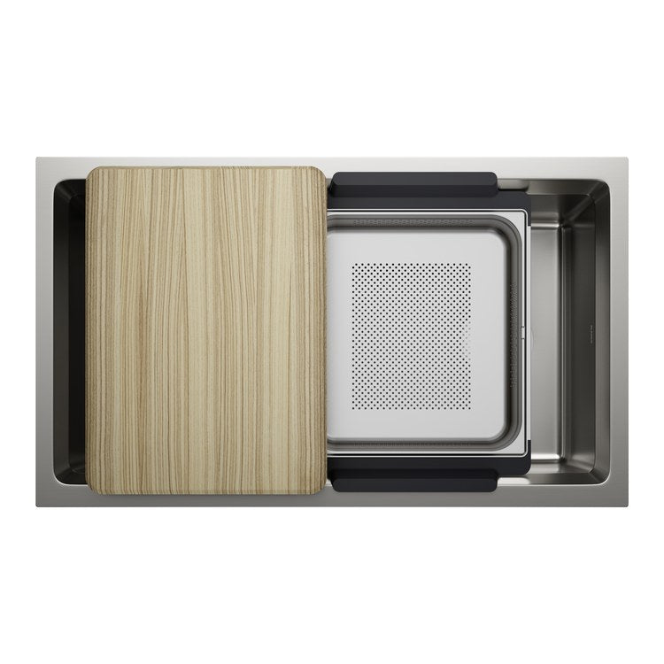 Workstation Inteos with Accessories 33 Inch Satin Polish Stainless Steel - Image 1