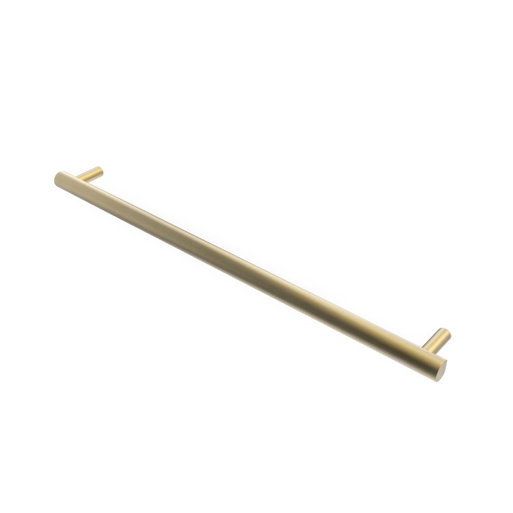 Towel Warmer Modello Round Single Bar Hardwire 69 BTU 40 Inch Satin Brass 304 Stainless Steel - Image 1