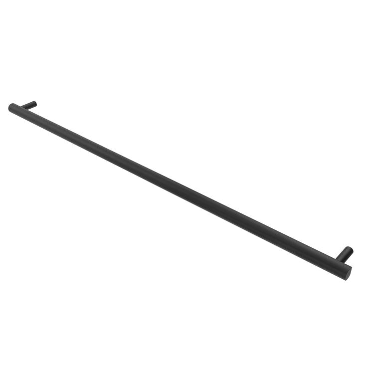 Towel Warmer Modello Round Single Bar Hardwire 103 BTU 59 Inch Matte Black 304 Stainless Steel - Image 1