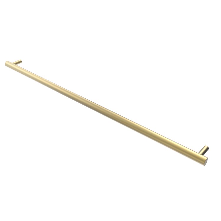Towel Warmer Modello Round Single Bar Hardwire 103 BTU 59 Inch Satin Brass 304 Stainless Steel - Image 1
