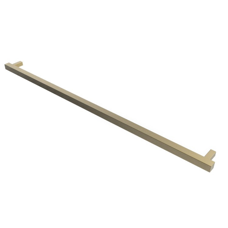 Towel Warmer Modello Square Single Bar Hardwire 103 BTU 59 Inch Satin Brass 304 Stainless Steel - Image 1
