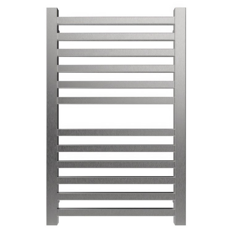Towel Warmer Quadro 12 Square Bar Hardwire 580 BTU 21 x 32 Inch Brushed Stainless 304 Stainless Steel - Image 1