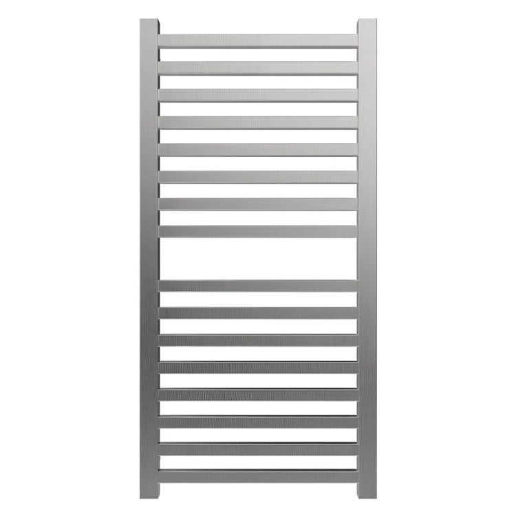 Towel Warmer Quadro 16 Square Bar Hardwire 751 BTU 21 x 42 Inch Brushed Stainless 304 Stainless Steel - Image 1