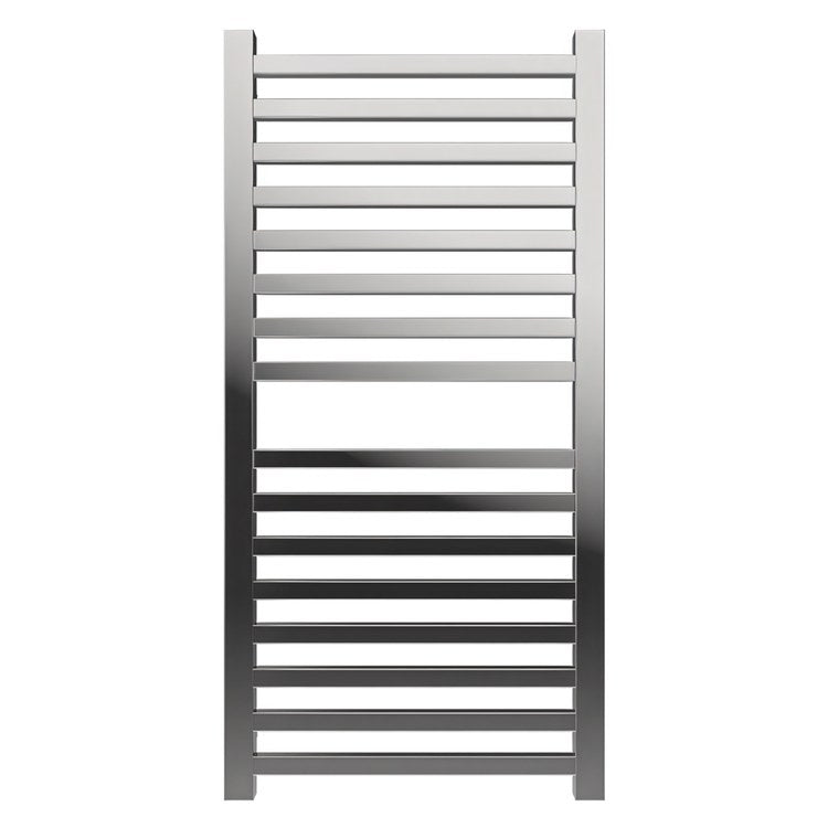 Towel Warmer Quadro 16 Square Bar Hardwire 751 BTU 21 x 42 Inch Polished Stainless 304 Stainless Steel - Image 1