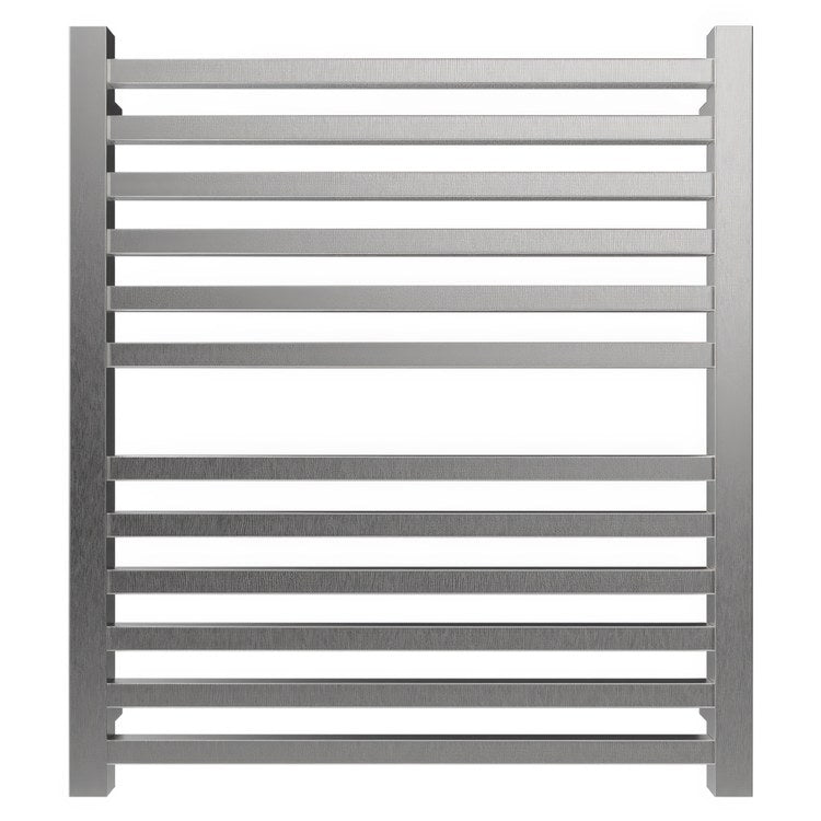 Towel Warmer Quadro 12 Square Bar Hardwire 751 BTU 29 x 32 Inch Brushed Stainless 304 Stainless Steel - Image 1