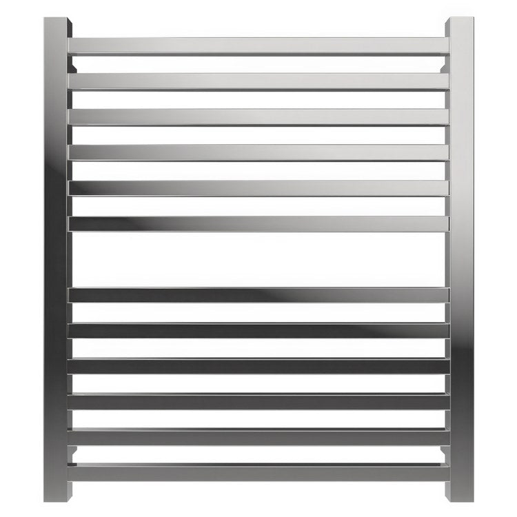Towel Warmer Quadro 12 Square Bar Hardwire 751 BTU 29 x 32 Inch Polished Stainless 304 Stainless Steel - Image 1