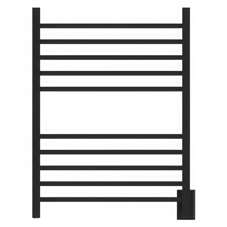 Towel Warmer Radiant 10 Bar Large Square Hardwire/Plug-In 512 BTU 24 x 32 Inch Matte Black 304 Stainless Steel - Image 1