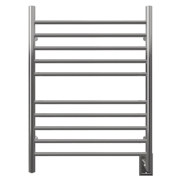 Towel Warmer Radiant 10 Bar Left Straight Hardwire/Plug-In 512 BTU 24 x 32 Inch Polished Stainless 304 Stainless Steel - Image 1