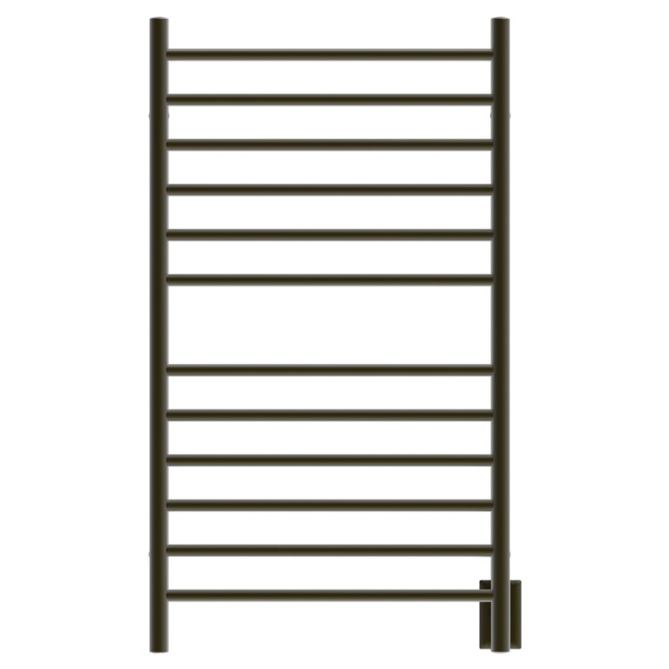 Towel Warmer Radiant 12 Bar Large Straight Hardwire/Plug-In 512 BTU 24 x 42 Inch Brushed Bronze 304 Stainless Steel - Image 1