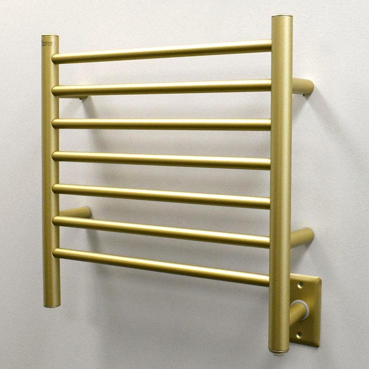 Towel Warmer Radiant 7 Bar Small Straight Hardwire/Plug-In 273 BTU 20 x 21 Inch Satin Brass 304 Stainless Steel - Image 2