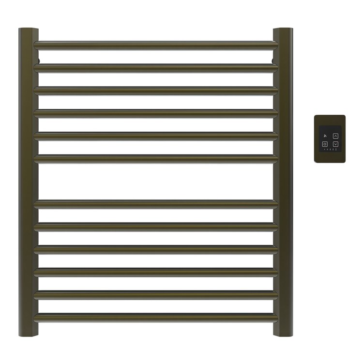 Towel Warmer Sirio 16 Bar Hardwire 751 BTU 21 x 42 Inch Brushed Bronze 304 Stainless Steel - Image 1