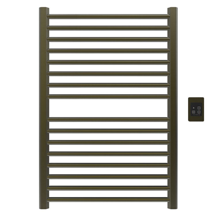Towel Warmer Sirio 12 Bar Hardwire 751 BTU 29 x 32 Inch Brushed Bronze 304 Stainless Steel - Image 1