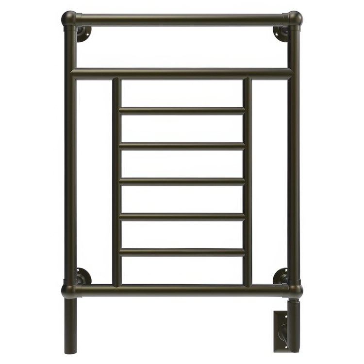 Towel Warmer Traditional 8 Bar Hardwire 512 BTU 25 x 37 Inch Brushed Bronze 304 Stainless Steel