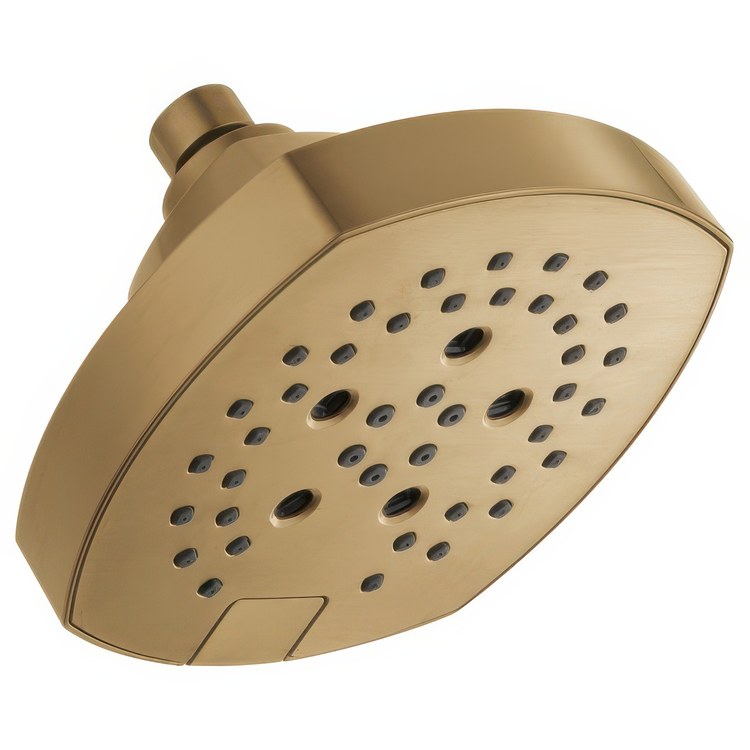 Showerhead Universal Showering 5 Functions Lumicoat Champagne Bronze 6 Inch 1.75 Gallons per Minute H2Okinetic Square - Image 1