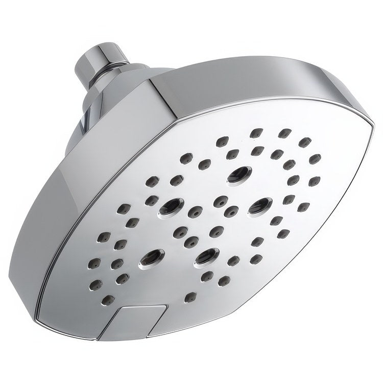 Showerhead Universal Showering 5 Functions Lumicoat Chrome 6 Inch 1.75 Gallons per Minute H2Okinetic Square - Image 1
