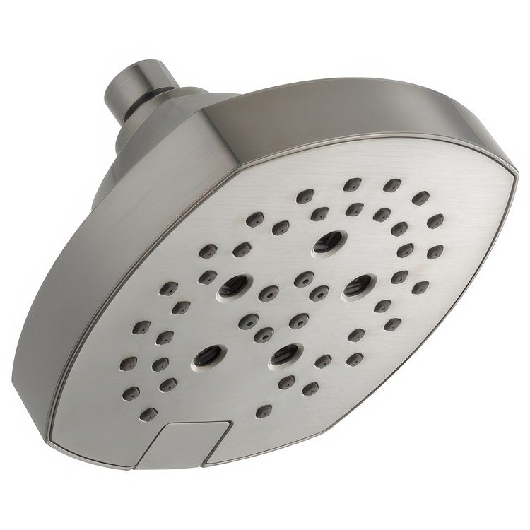 Showerhead Universal Showering 5 Functions Lumicoat Stainless 6 Inch 1.75 Gallons per Minute H2Okinetic Square - Image 1