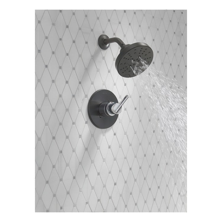 Shower Trim Nicoli Monitor 14 H2Okinetic 1 Lever Matte Black/Chrome WaterSense ADA 1.75 Gallons per Minute 5 Function - Image 2