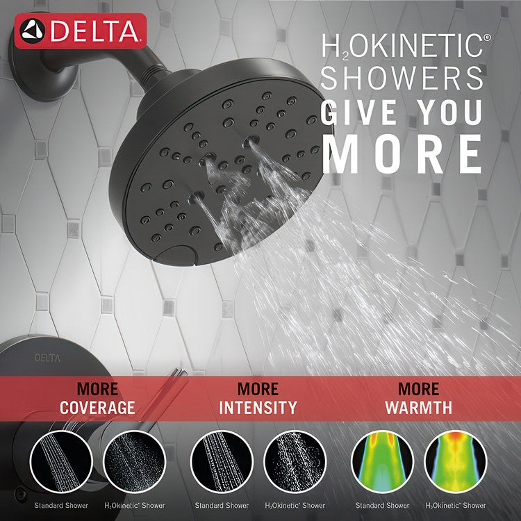 Shower Trim Nicoli Monitor 14 H2Okinetic 1 Lever Matte Black/Chrome WaterSense ADA 1.75 Gallons per Minute 5 Function - Image 3