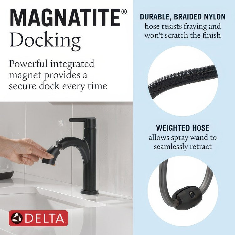 Lavatory Faucet Nicoli 1 Lever ADA WaterSense Matte Black 1.2 Gallons per Minute Deck Arc Pop-Up 1 Hole - Image 3