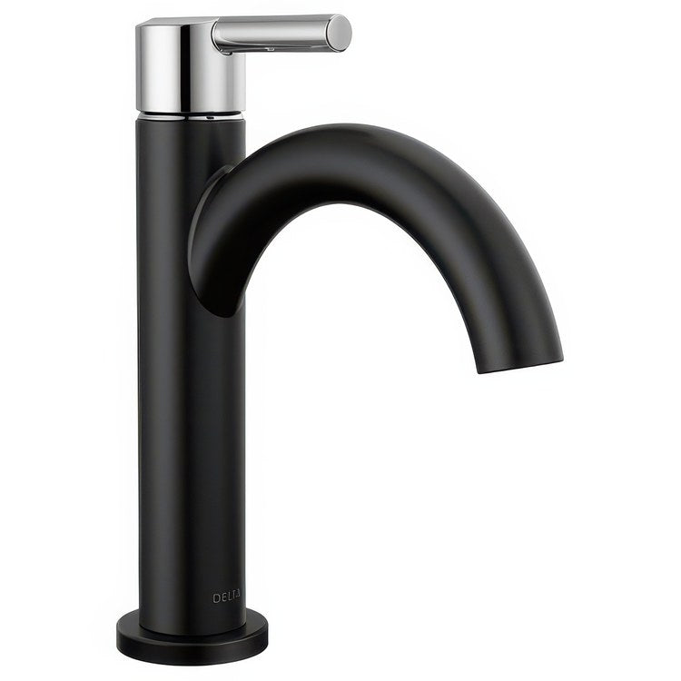 Lavatory Faucet Nicoli 1 Lever ADA WaterSense Matte Black/Chrome 1.2 Gallons per Minute Deck Mount Fixed Pop-Up 1 Hole - Image 1