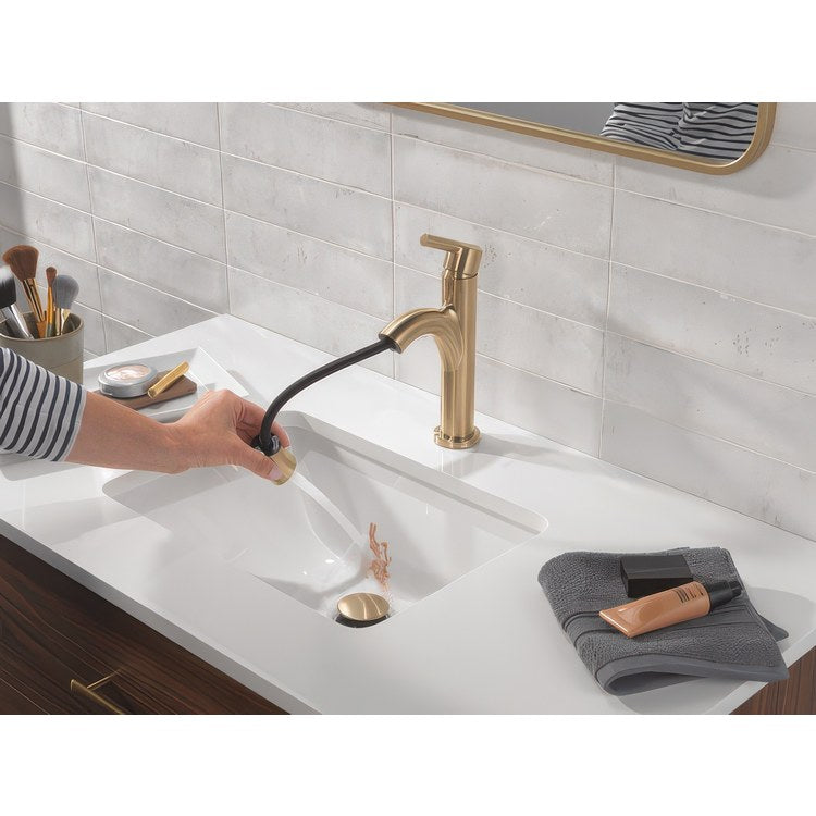 Lavatory Faucet Nicoli 1 Lever ADA WaterSense Champagne Bronze 1.2 Gallons per Minute Deck Arc Pop-Up 1 Hole - Image 2