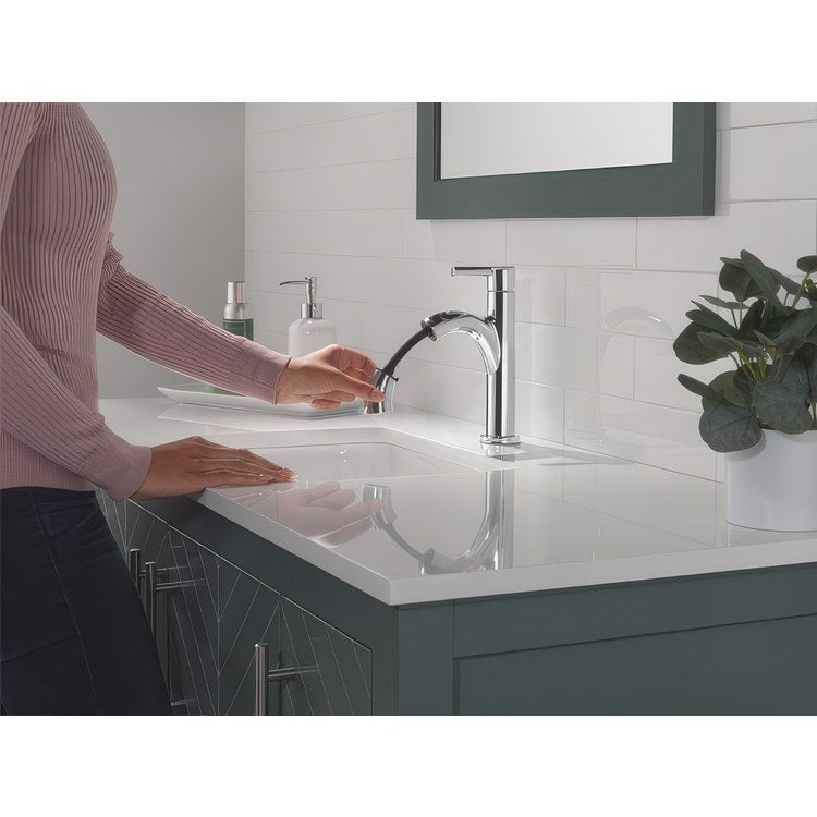 Lavatory Faucet Nicoli 1 Lever ADA WaterSense Chrome 1.2 Gallons per Minute Deck Arc Pop-Up 1 Hole - Image 2