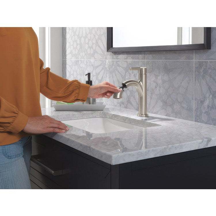 Lavatory Faucet Nicoli 1 Lever ADA WaterSense Brilliance Stainless 1.2 Gallons per Minute Deck Arc Pop-Up 1 Hole - Image 2