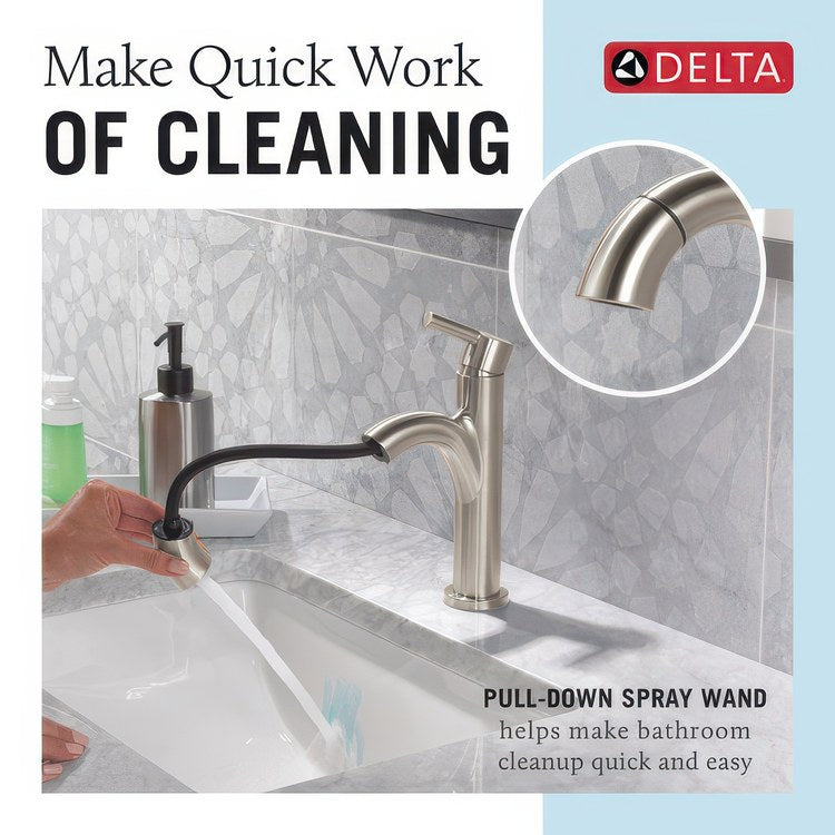 Lavatory Faucet Nicoli 1 Lever ADA WaterSense Brilliance Stainless 1.2 Gallons per Minute Deck Arc Pop-Up 1 Hole - Image 3
