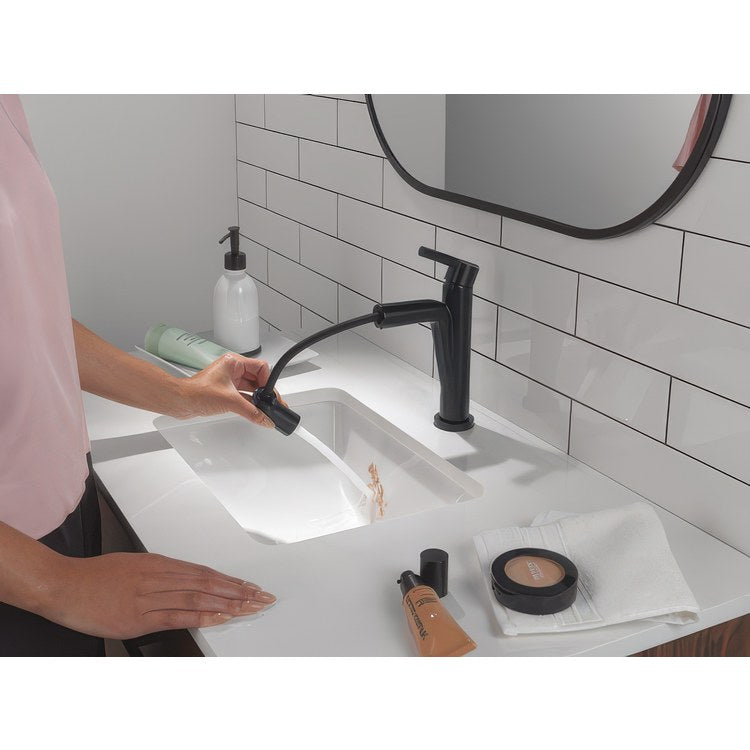 Lavatory Faucet Nicoli 1 Lever ADA WaterSense Matte Black 1.2 Gallons per Minute Deck Rigid Pop-Up 1 Hole - Image 2