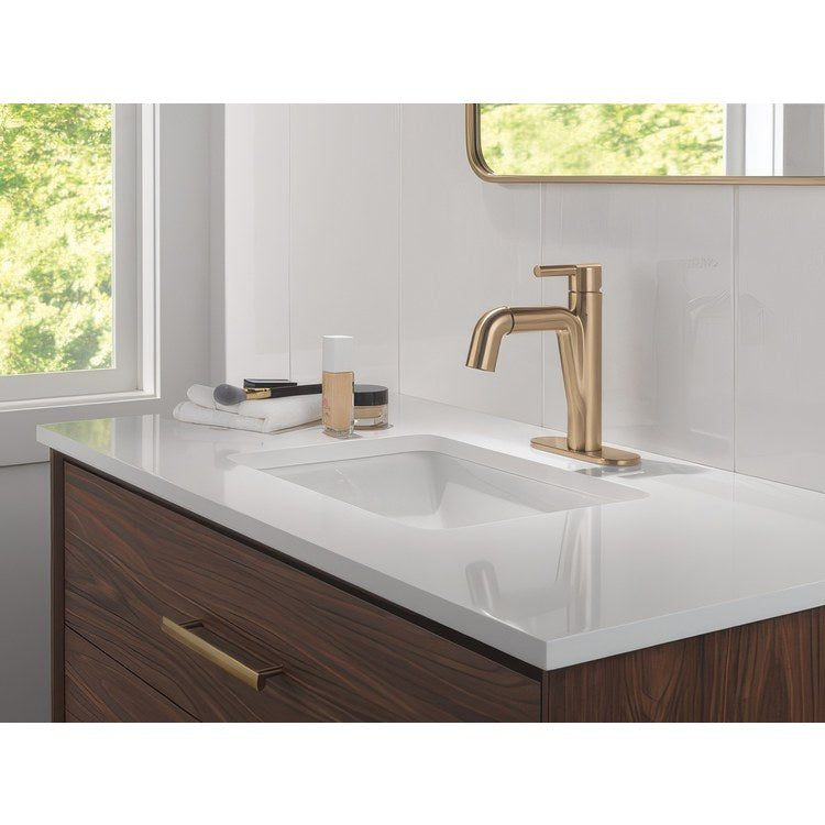 Lavatory Faucet Nicoli 1 Lever ADA WaterSense Champagne Bronze 1.2 Gallons per Minute Deck Rigid Pop-Up 1 Hole - Image 2