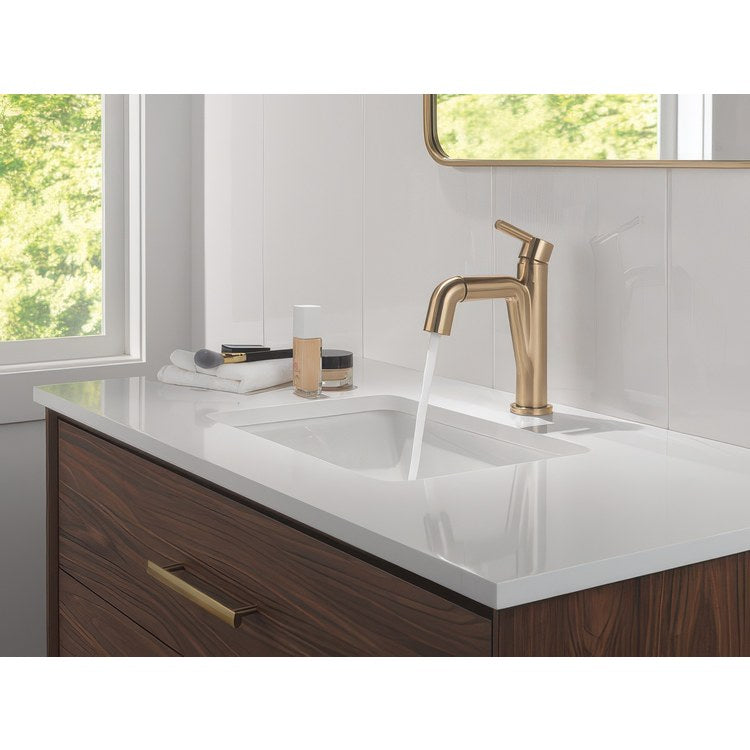 Lavatory Faucet Nicoli 1 Lever ADA WaterSense Champagne Bronze 1.2 Gallons per Minute Deck Rigid Pop-Up 1 Hole - Image 3