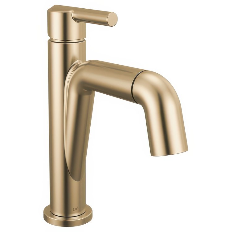 Lavatory Faucet Nicoli 1 Lever ADA WaterSense Champagne Bronze 1.2 Gallons per Minute Deck Rigid Pop-Up 1 Hole - Image 1